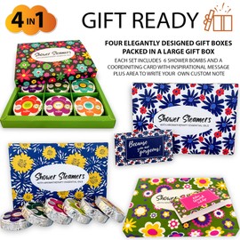 Shower Steamers for Women Gift Set, 24pc Shower Bombs Aromatherapy Gift Set w/Organic Essential Oils. Shower Melts, Bath Bombs for Shower, Birthday Gifts, Individually Wrapped & 4 Boxes of Pack of 6