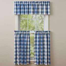 Park Designs Buffalo Check Valance 14" L - China Blue