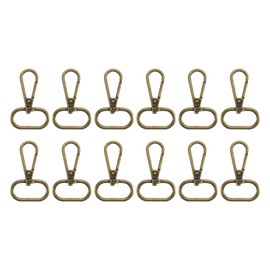 sourcing map 12 Pcs Swivel Clasp Hooks, 1.02 Inch D Ring Swivel Purse Clips for Handbags, Purse Strap Hardware for Bag Making, Push Gate Lobster Clasp, Bronze