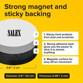 Small Magnets for Crafts with Adhesive Backing 0.8 Inch - Pack of 120 Flat Self Adhesive Magnetic Dots Peel and Stick - Cut Sticky Round Magnet Circles for Fridge, DIY, Classroom