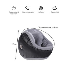 LdawyDE Men's Ear Warmers, Adjustable Ear Muffs, Winter Plush Warm Ear Warmer, Adult Back-Wear Ear Warmers, Wind Protection Devices, Rainproof Outer Layer, black