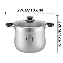 Vivicreate Stainless Steel Stock Pot with Lid Induction Compatible Soup Pot Heavy Bottom Cooking Pot with Built in Scale Olla de acero inoxidable para inducción