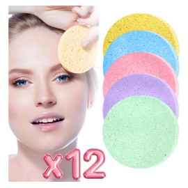 Pack Esponjas Faciales Celulosa Suave Comprimida Amarillas