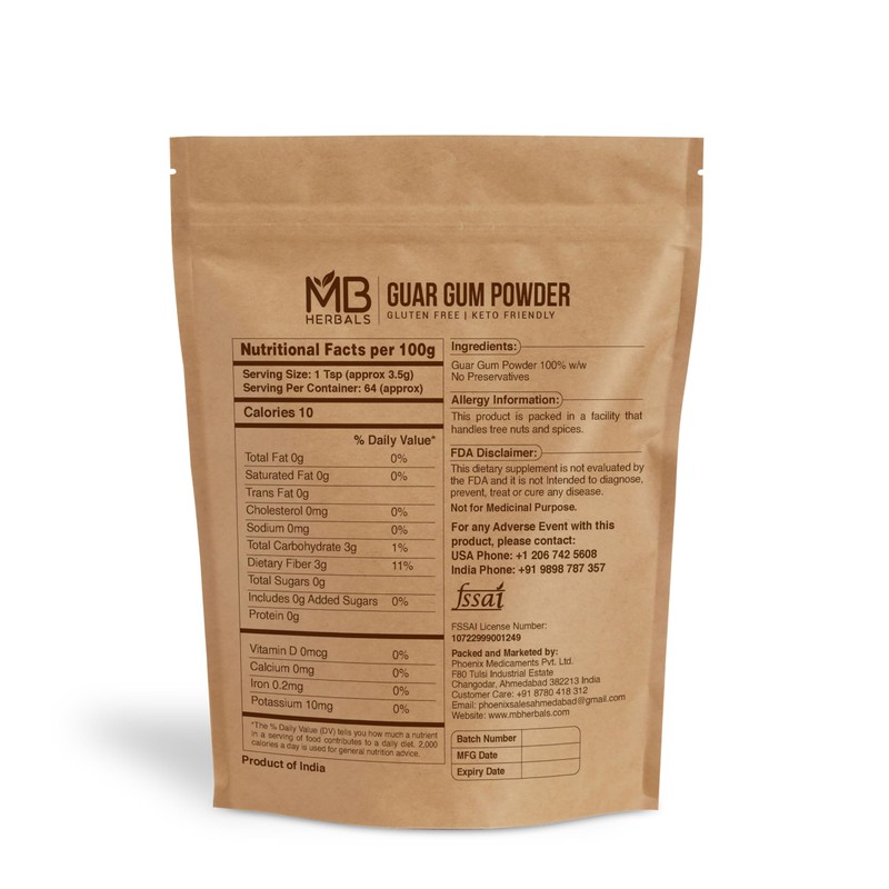 MB Herbals Guar Gum Powder 8 oz (0.5 LB /