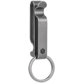 KeyUnity KM00 Keychain Belt Key Holder with Key Ring Belt Clip on Both Sides S Shaped Titanium Key Simple Lightweight Waterproof Corrosion Resistant 100% Titanium 3 Colors Silver Gift (KM00) (KM00)