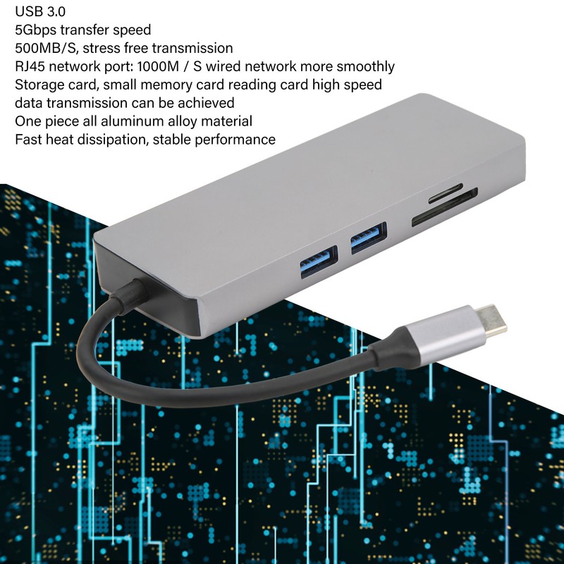 8 in 1 Type C to VGA HD Multimedia Interface