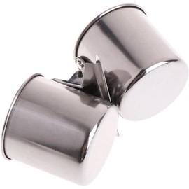 Silver Parrot Feeding Cups Hanging Pet Animal Stainless Steel Birdcage Bowls Bird Bowls for Cage Parakeet Bird Cage Accessories Suitable Small and Medium Bird Pet Supplies