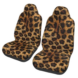 MAGIFUN Leopard Print Seat Covers Brown Cheetah Car Accessories Universial Fit Bucket Seats Covers for SUV Truck Vans Sedans Front Seat Only Seat Protector Washable Polyester Seat Cushion