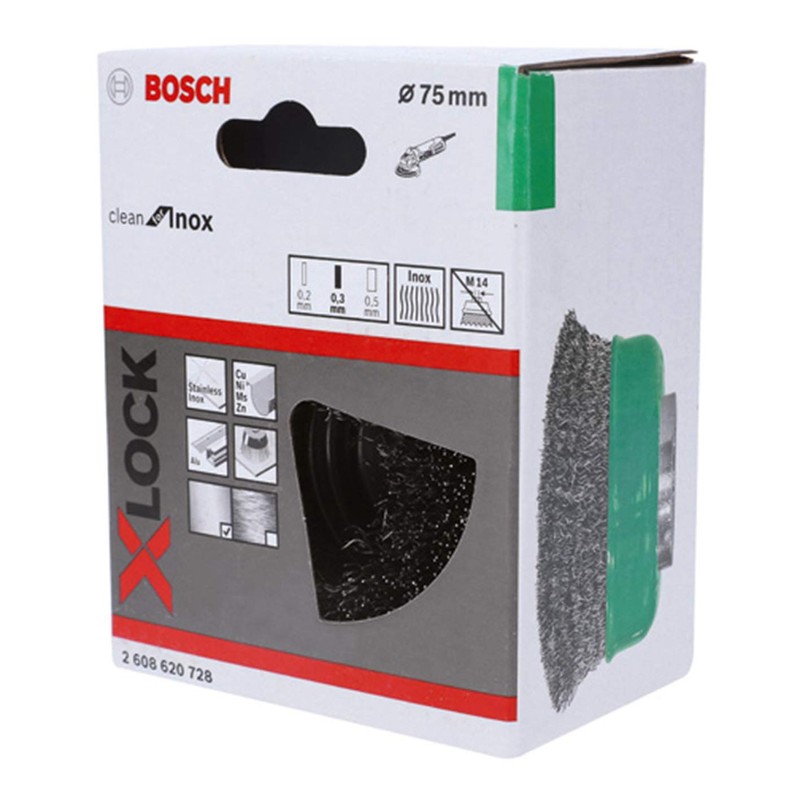 Bosch 2608620728 X-LOCK Cup Wire Brush, Cup Shape, 3.0 inch