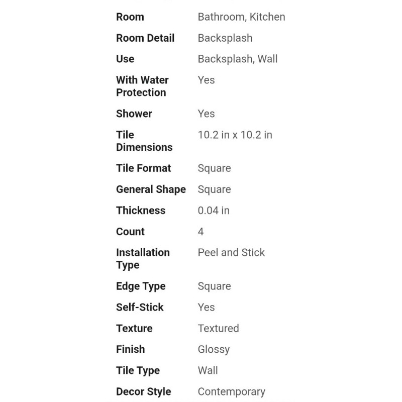 Simplify Peel & Stick Wall Tile Scallop 4 Pack Style