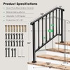 VIVOSUN 4 Steps Outdoor Iron Handrails,28" Adjustable Stair Railing Porch