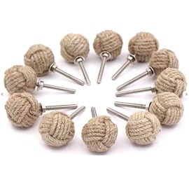 Zenia Natural Jute knobs Monkey Fist Knobs Door Cabinet Drawer pull Knob Round USA SLR - Pack of 6 Door Pull Knob