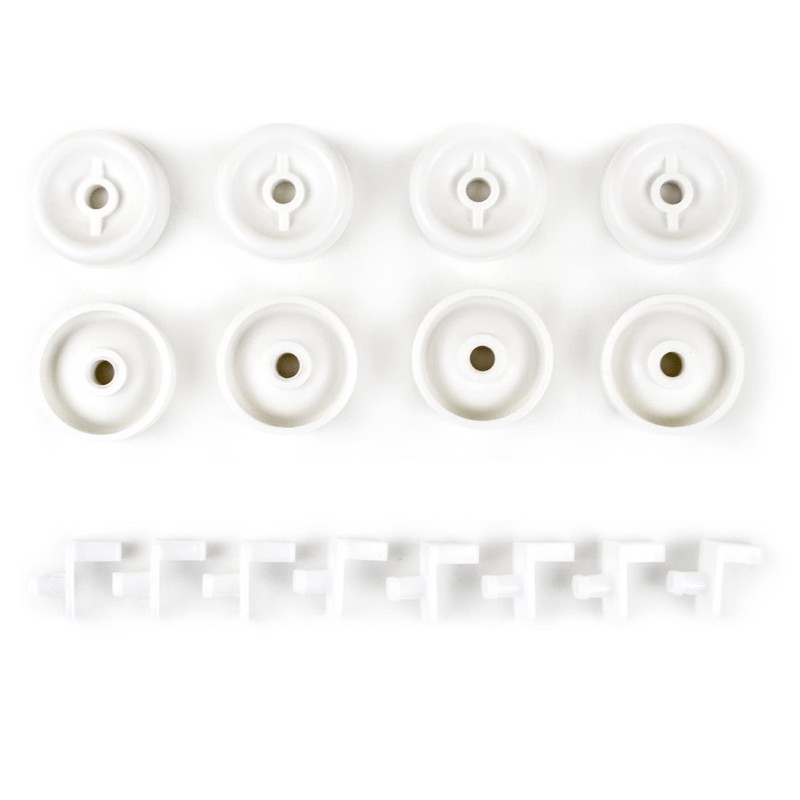 (8 Pack) Exact Replacement Dishwasher Dishrack Rollers and Studs -