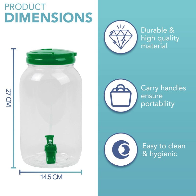 Heftman Plastic Drinks Dispenser with Tap 3 L - Pack