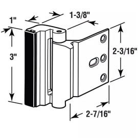 DEFENDER SECURITY HIGH SECURITY DOOR REINFORCEMENT LOCK U-10827, SATIN NICKEL,BN