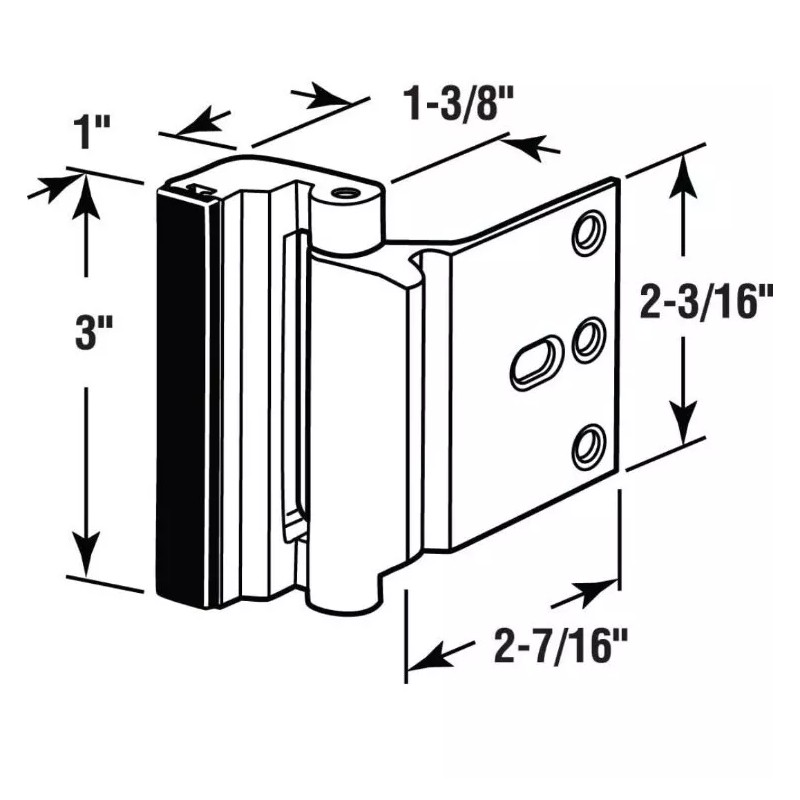 DEFENDER SECURITY HIGH SECURITY DOOR REINFORCEMENT LOCK U-10827, SATIN NICKEL,BN
