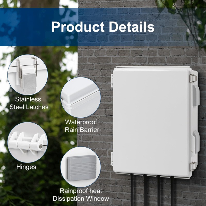 ANIMACYN Electrical Junction Box, Ventilated Design, Cable Grommets, Indoor/Outdoor Use