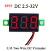POWERTOOLE 5PCS Mini Digital LED Voltmeter, 0.36 Inch Two-Wire DC
