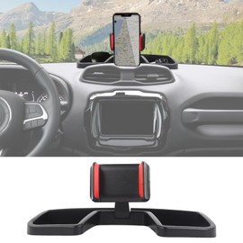 SQQP Multi-Mount Dash Phone Holder with Metal Rod Fit for 2016-2024 Jeep Renegade, Phone Mount Storage Tray Cellphone System Kit