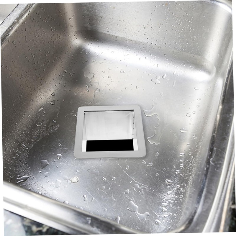 Ipetboom Stainless Steel Trash Chute Grommet Square Countertop Waste Disposal