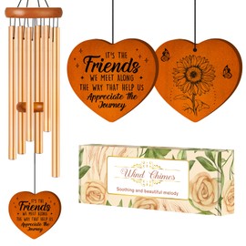 Best Friend Birthday Gifts for Women, Unique Friendship Gifts for Women, Ideas Wind Chimes for BFF, Soul Sister, Unique Outdoor Garden Decor for Female 36" Wind Chime