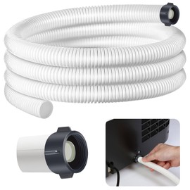 Conderyang Dehumidifier Drain Hose 3/4 Inches FHT Connection with Rust-Resistant PE Connectors Cuttable Drainage Pipe Replacement Hose for Most Brand of Dehumidifiers, 10 Feet White