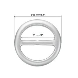 PATIKIL 1.4inch Resin Scarf Ring Clip, 8Pcs Circle Round Scarf Ring Buckles for Woman Silk Scarf, Loose T-shirt, Decoration, Silver