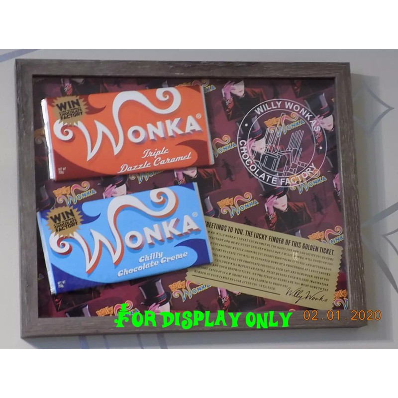 CUSTOM MADE Willy Wonka Wonka Bar and Golden Ticket Replica(