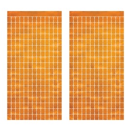 Beistle 2 Piece Metallic Plastic Square Fringed Photo Backdrop Curtains for Birthday Party, Wedding Reception, Graduation Celebration, Baby Theme, Bridal Shower Decorations