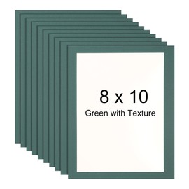 sourcing map 8 x 10 Cardboard Picture Frame, 10pcs Green with Texture Photo Wall Display Paper Frame with Clear Film for Children's Drawing Artwork Display Gallery Wall Frame Exhibition