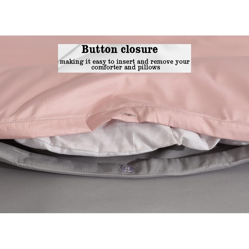 Ev Dekor Double Duvet Cover Sets – Reversible Brushed Microfiber