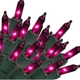 Bulk Case 2400 Incandescent Christmas Mini Lites Purple 100 ct strings