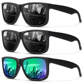 Mens Sunglasses Polarized, Retro Sunglasses for Men Women with UV Protection for Outdoors Fishing Running Driving (Grey/Grey/Green)