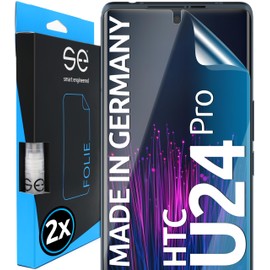 2x se® 3D Protective Film Transparent for HTC U24 Pro, Self-Healing, 100% Fingerprint & FaceID Compatible, Easy Bubble-Free Installation, Ultra Clear, Shock-Resistant TPU Material, Made in Germany