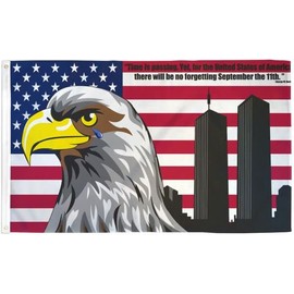 No Forgetting 9/11 USA Flag - 3x5ft Poly - Perfect for Businesses & Parties