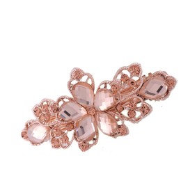 Riggle Barrette, Clip, Hair Clip, Hair Ornament, Glitter, Flower, Beige,