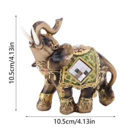 Cikonielf Lucky Wealth Elephant Statue Feng Shui Green Elephant Statue Sculpture Wealth Figure Home Decoration Collection(M)
