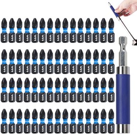 Phillips Bits #2 Impact (61PCS), Screwdriver Bit Set, Insert Drill Bit Set With Extension Magnetic Nut Driver, Power Tool Accessories For Home Building, Electronic Mechanical Repair