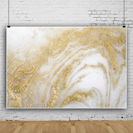 DORCEV 8x6ft White Gold Marble Backdrops Marble Texture Backdrop for Photography Gold Fluid Glitter Photo Background Modern Art Simple Luxurious Marble Stone Pattern Decor Portrait Studio Props