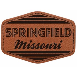 Springfield Missouri City Retro Souvenir 2x3 Hexagonal Iron-on Leatherette Patch with Adhesive 2-Pack