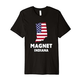 Distressed Patriotic USA Flag Magnet, Indiana Premium T-Shirt