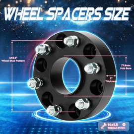 TadaMark 6X5.5 2in Hubcentric Wheel Spacers, 6x139.7mm Forged 6 Lugs Wheel Adapters, Fit for Dodge Ram 1500 2019-2023, 77.8mm Bore with M14x1.5 Studs 4pcs