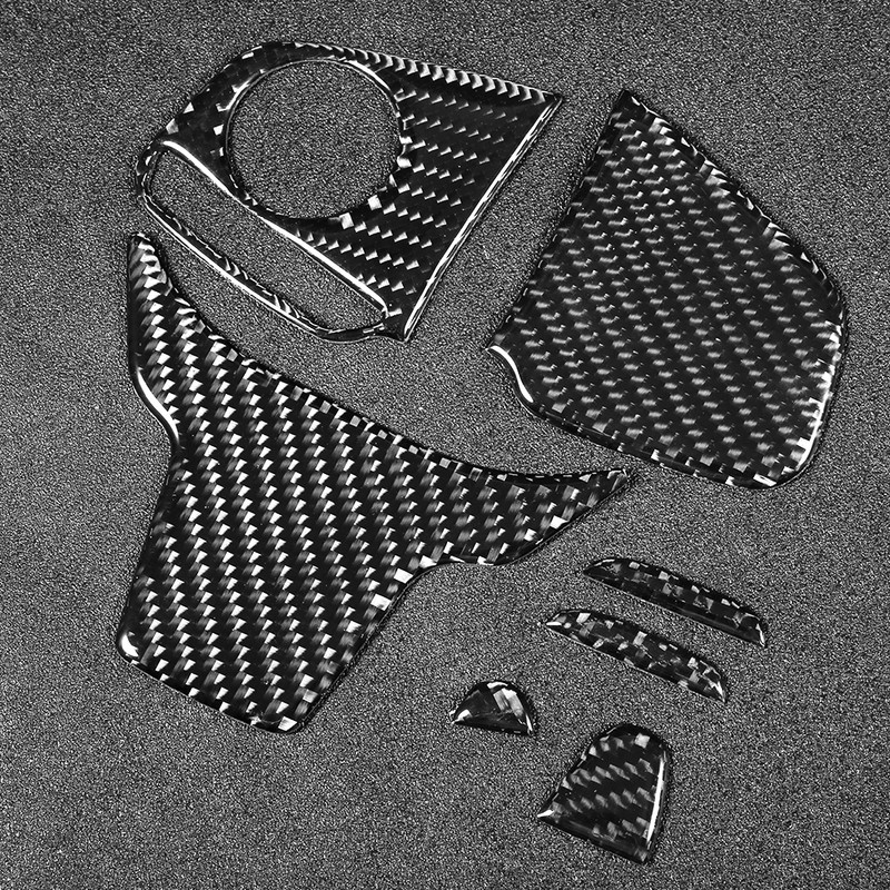 Carbon Fiber Steering Wheel Button Switch Panel Trim Cover Fits