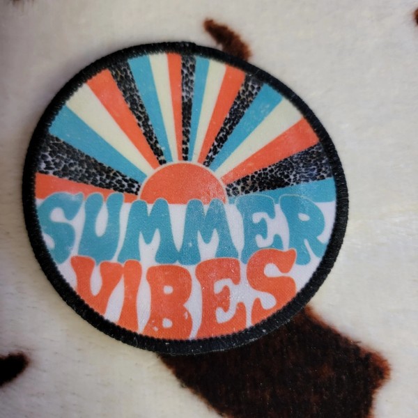 Handmade Summer Vibes Hat Patch Sublimation DYI Fabric Patch Glue