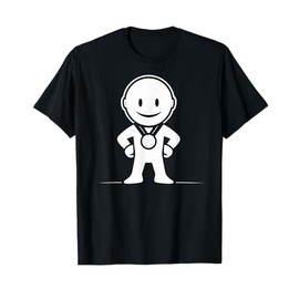 Cartoon Character With Medal Happy Kids Illustration T-Shirt