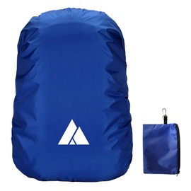 sheelokhwui Waterproof Backpack Rain Cover, Heavy-Duty Nylon Pack Cover with Upgraded Double Adjustable Closure System and a Carry Pouch for Hiking, Cycling, Camping, Outdoor (Dark Blue, L, 45-65L)