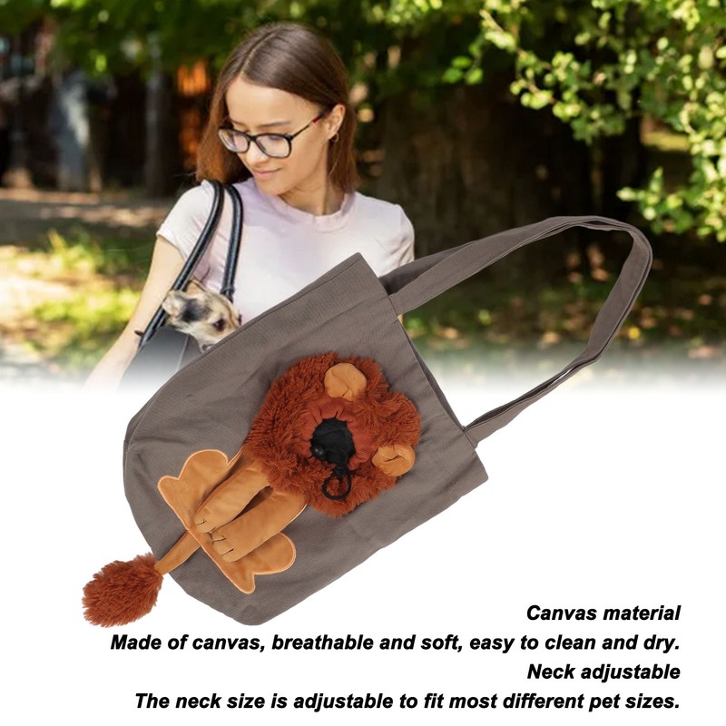 Pet Canvas Shoulder Bag Breathable Portable Pet Outing Shoulder Bag