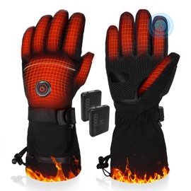 PEKWZIZ Heated Gloves, 5V 6000mAh Rechargeable Heated Gloves for Men Women, Waterproof & Upgrade Non-Slip Electric Heating Glove for Motorcycling, Hunting, Skiing, Outdoor Work (Black, Medium)