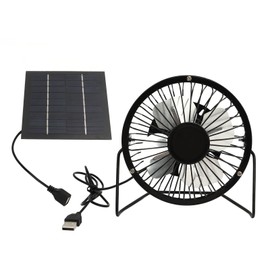 Solar Panel Powered Fan 5W USB 360 Degree Adjustable Solar Panel Greenhouse Fan for Outdoor Chicken Coop Dog House