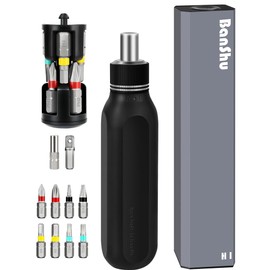Banshu Ratcheting Screwdriver Set, 12 in 1 Magnetic Screwdriver Set with 1/4 inch Phillips, Slotted, Torx, Hex Bits Precise Bit Convertor and Socket Convertor, Portable Repair Tool Kit for Household